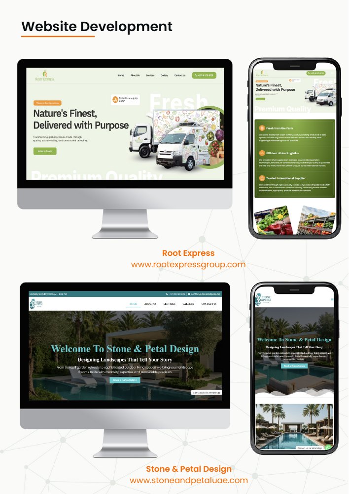 Root Express + Stone & Petal Design website portfolio