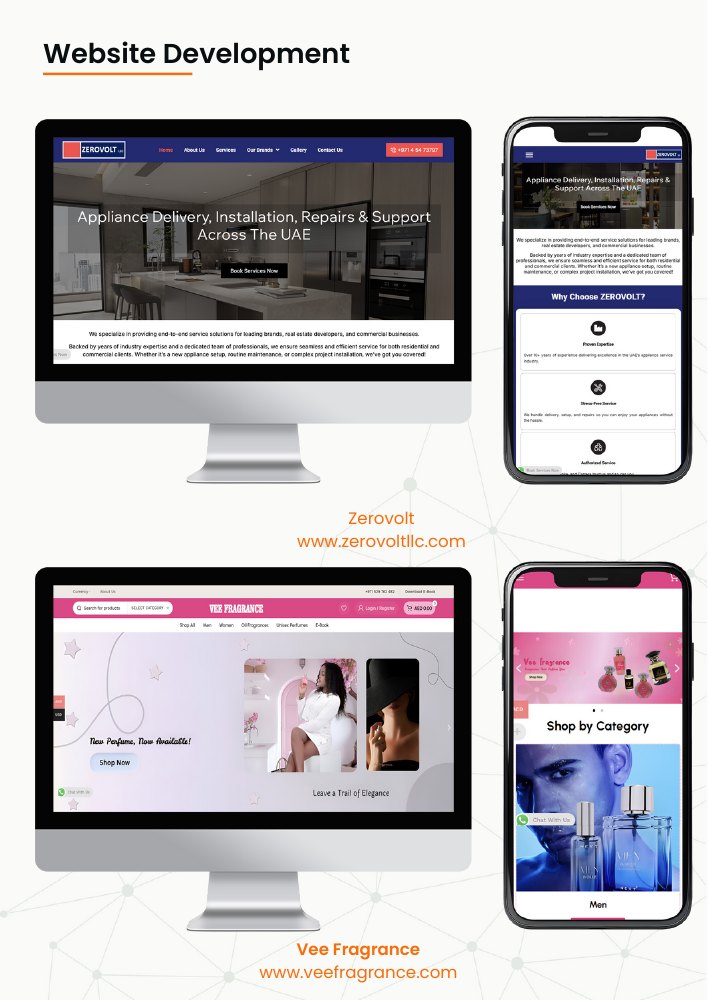 Zerovolt + Vee Fragrance website portfolio
